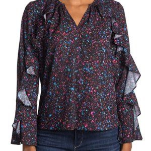 NWOT Parker Floral Long Sleeve Blouse with Ruffles - size S